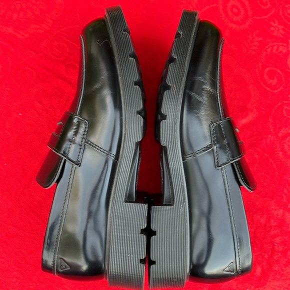 🏴󠁧󠁢󠁥󠁮󠁧󠁿 Dr. Martens MIE Mono Black Chunky Block Heel Penny Loafers UK 7 - Picture 13 of 17